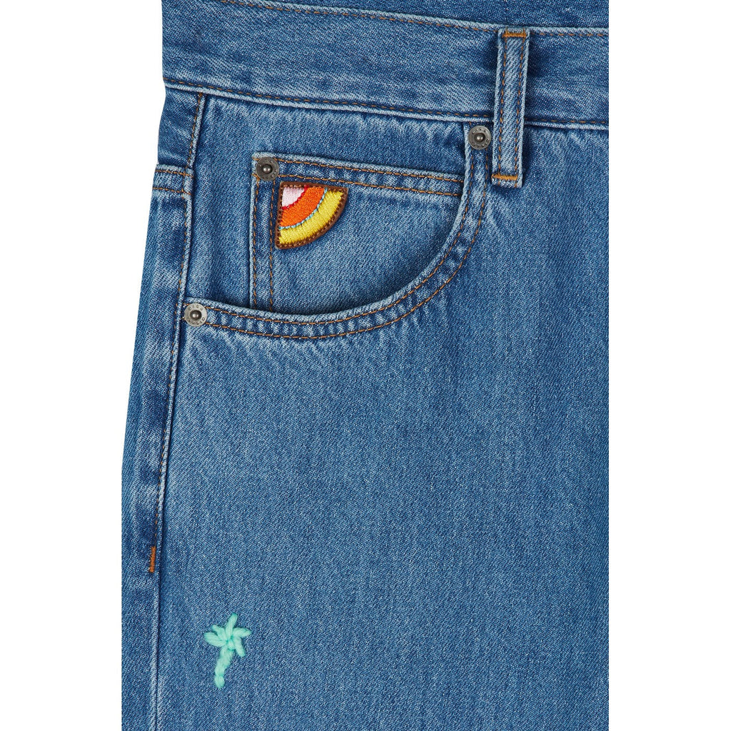 Jean Palm Tree Embroidered