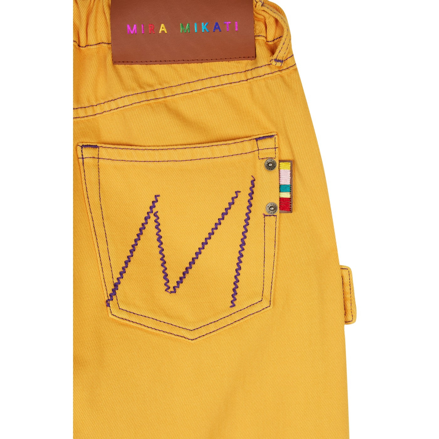 Jean Resin Wash Contrast Stitch Yellow