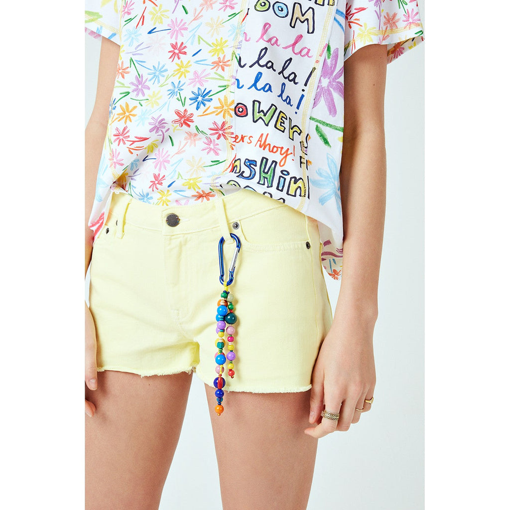 Short Yellow Denim With Keyring
