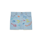 Jupe Beaded Word Denim