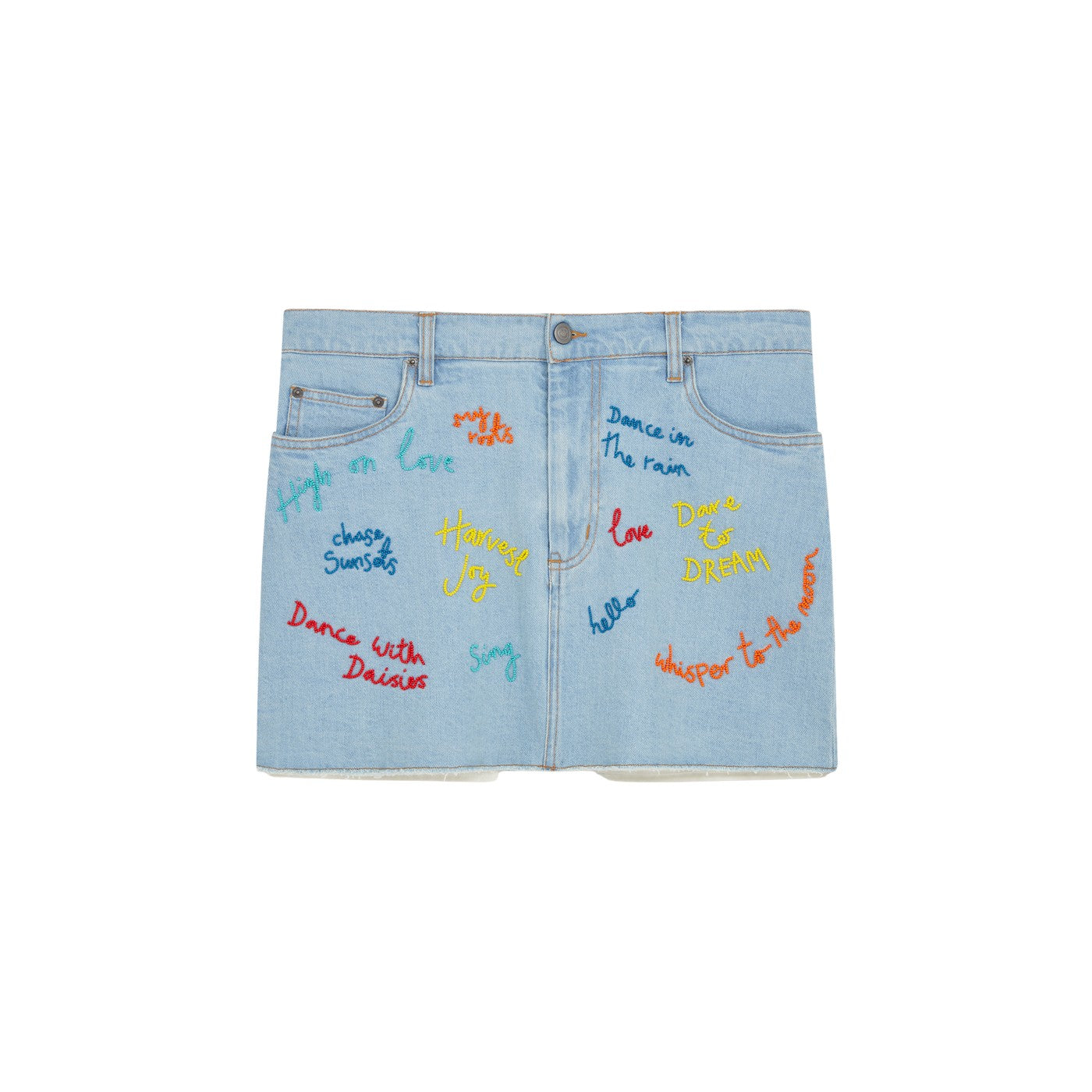 Jupe Beaded Word Denim