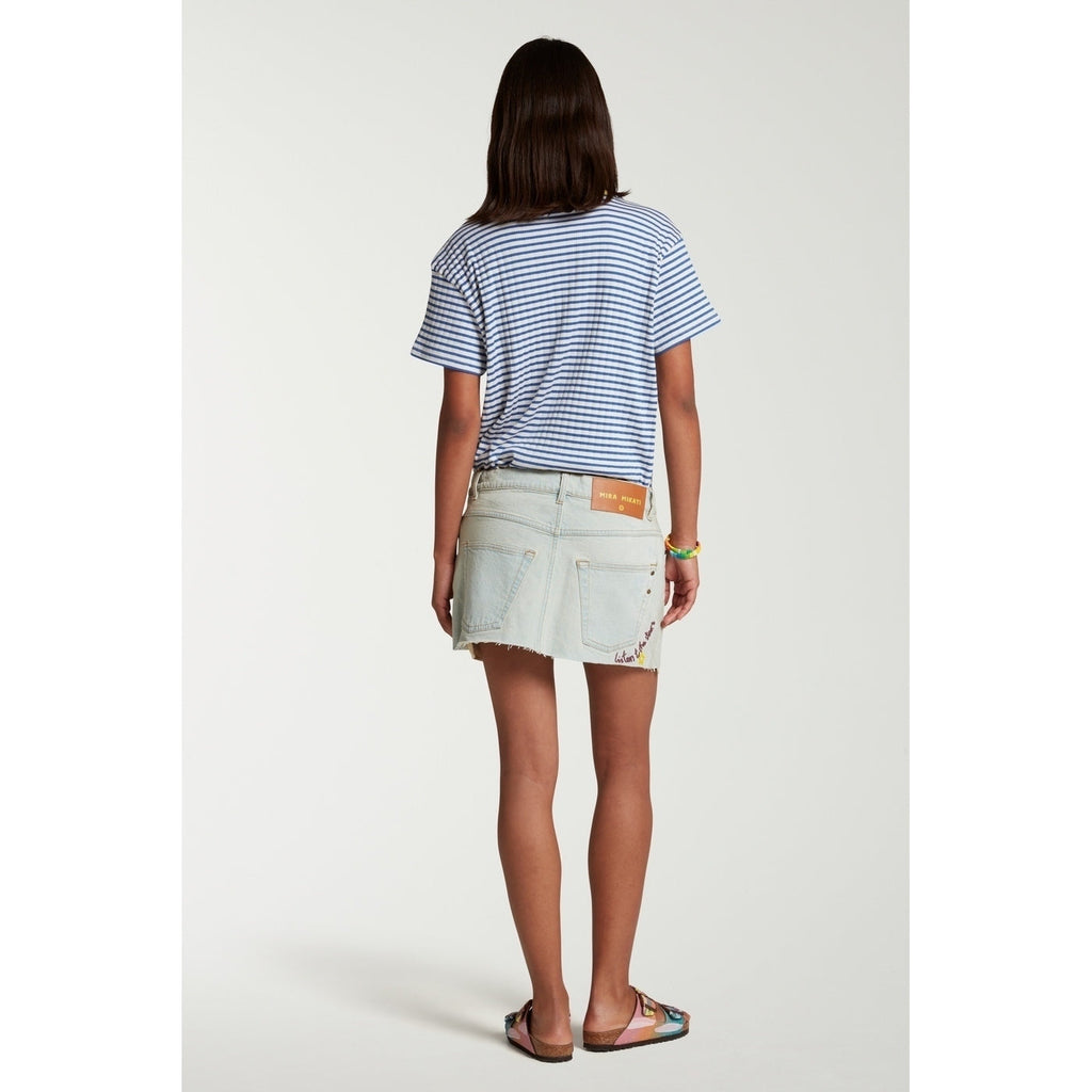 Jupe Beaded Word Denim