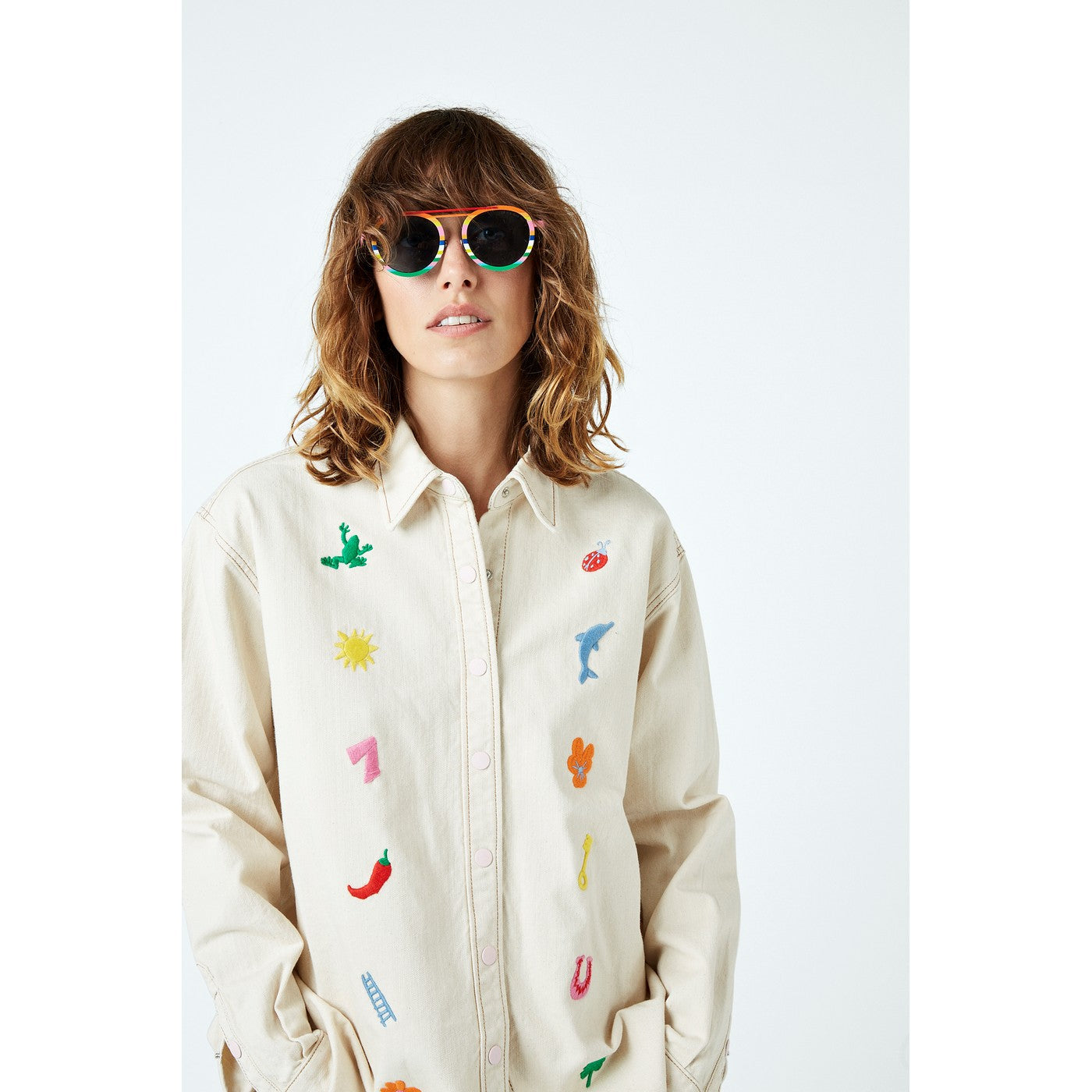 Chemise Lucky Charm Embroidered Denim