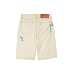 Short Lucky Charm Embroidered Denim