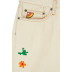 Short Lucky Charm Embroidered Denim