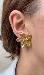 Boucles D'Oreilles Textured Flower