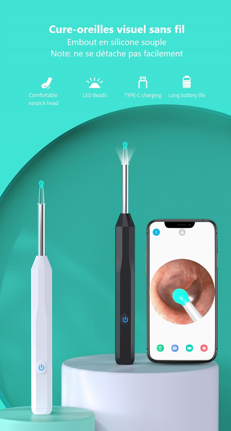 Otoscope Oreille 1080P Hd Wifi Nettoyage Oreille