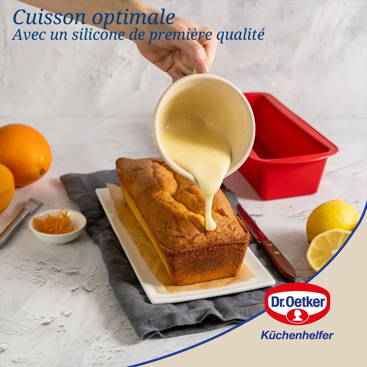 Dr Oetker - Lot De 2 Moules À Gâteaux 24/24 Cm En Silicone Dr Oetker Flexxibel Love - Rouge