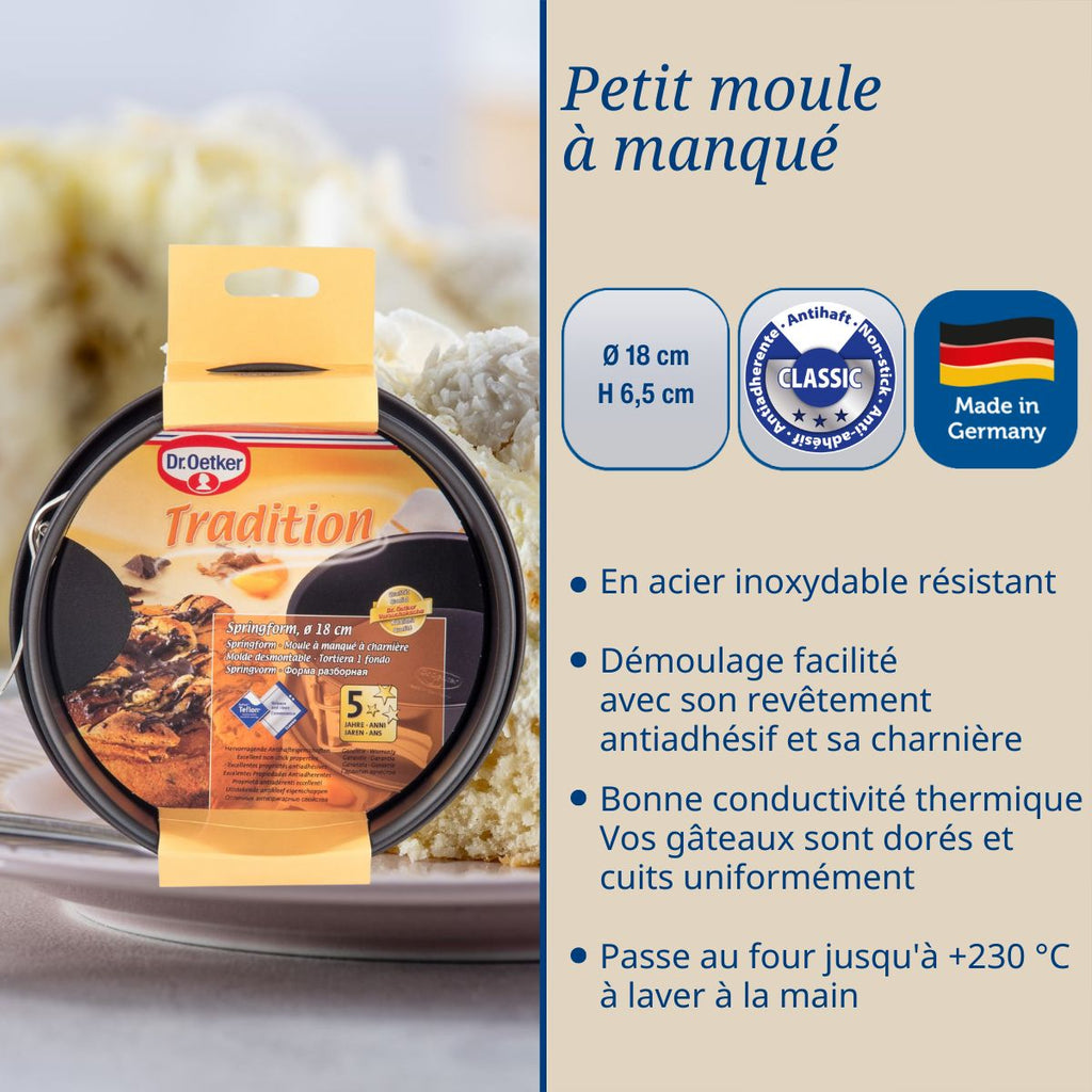 Dr Oetker - Lot De 2 Moules À Gâteaux 18/18 Cm En Acier Dr Oetker Tradition - Noir