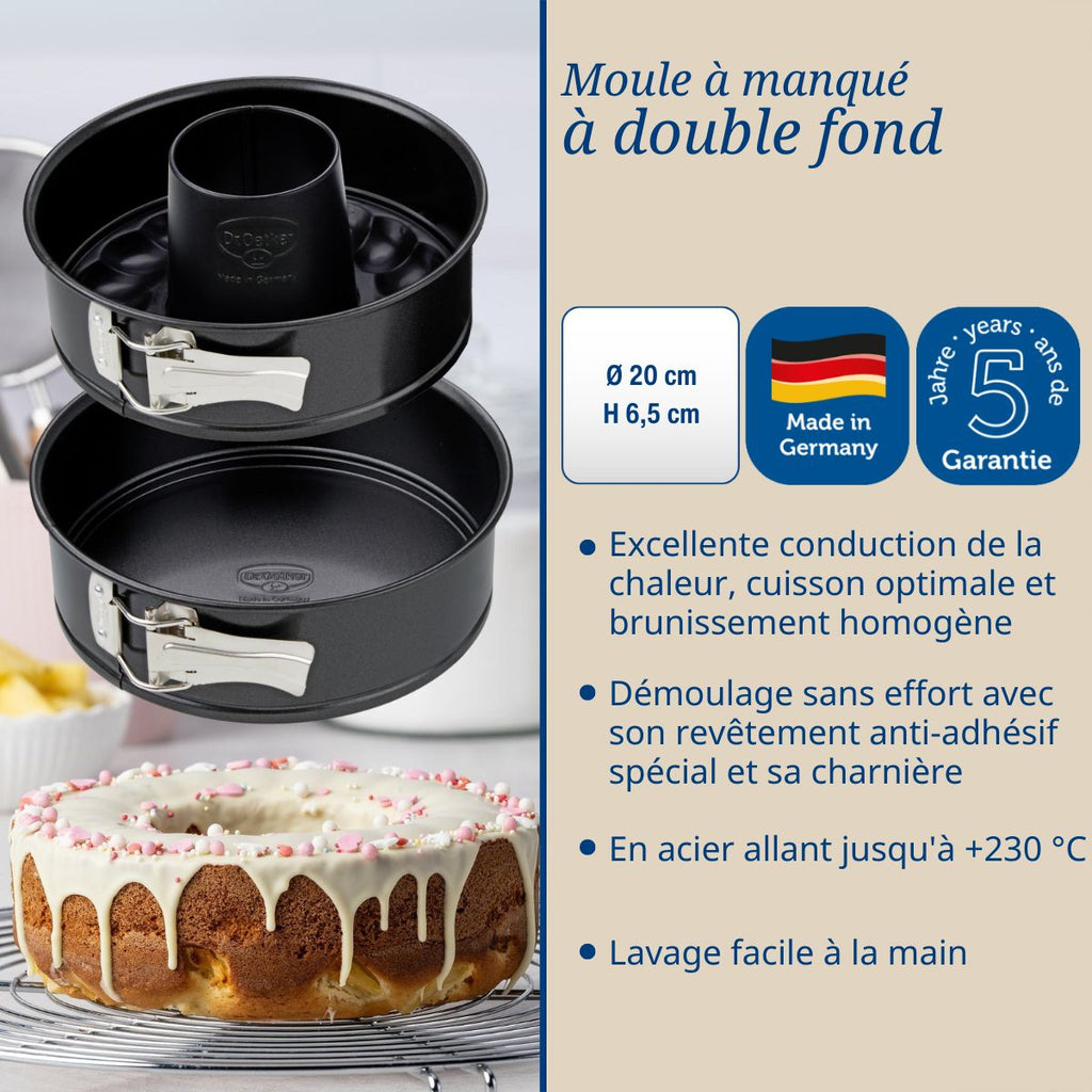 Dr Oetker - Lot De 2 Moules À Gâteaux 20/20 Cm En Acier Dr Oetker Back Freude - Noir