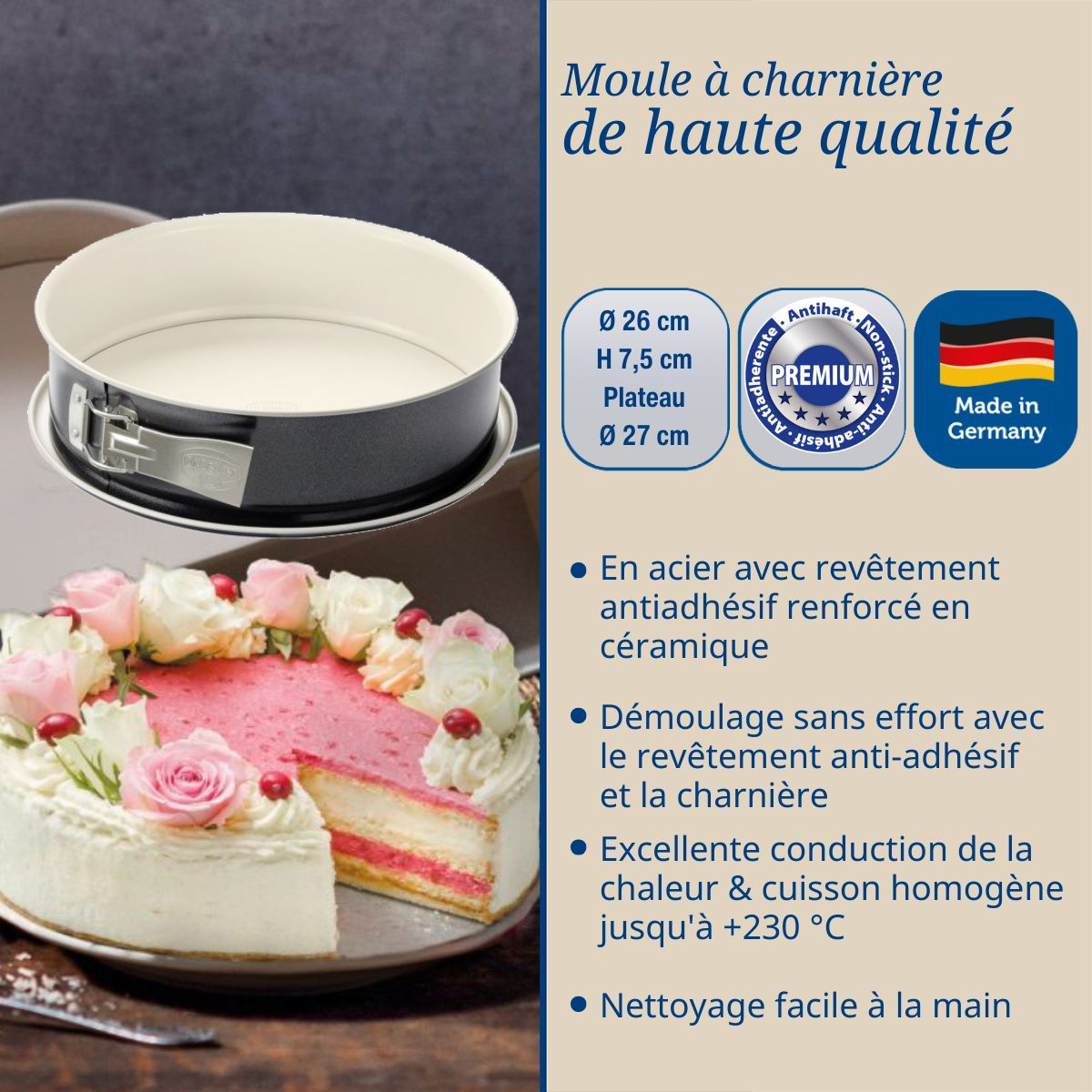 Dr Oetker - Ensemble De 2 Moules À Manqué À Charnière 26 Cm Dr. Oetker Back-Trend - Blanc