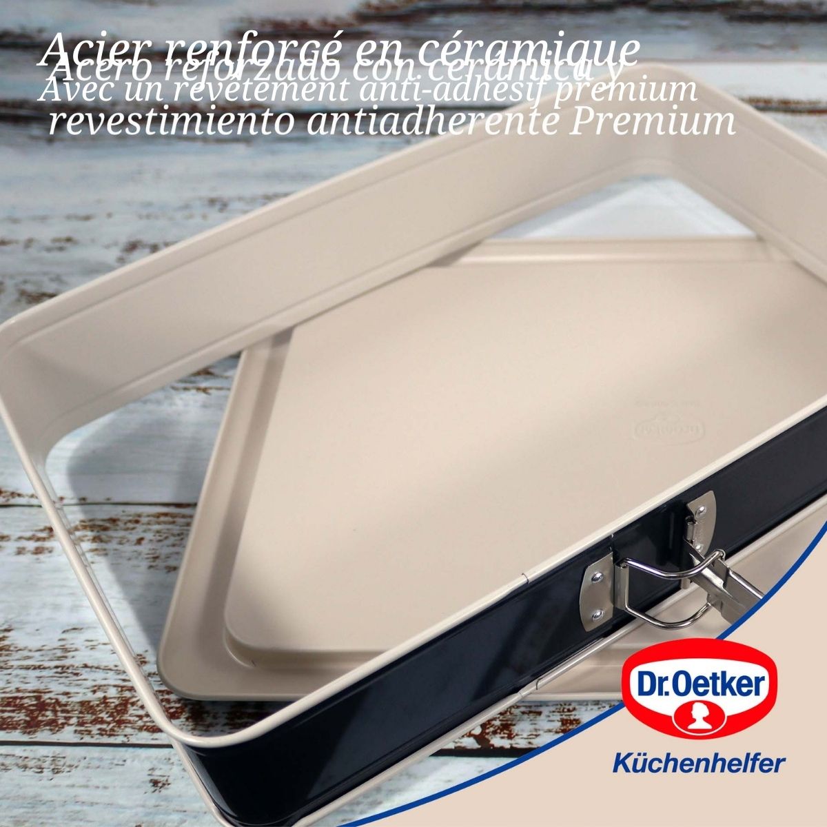 Dr Oetker - Ensemble De 2 Moules À Charnière Rectangulaire 38 X 25 Cm Dr Oetker Back-Trend - Blanc