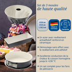 Dr Oetker - Lot De 2 Moules À Gâteaux Ø 22/26 Cm En Acier Et Céramique Dr Oetker Back-Trend - Blanc|Gris