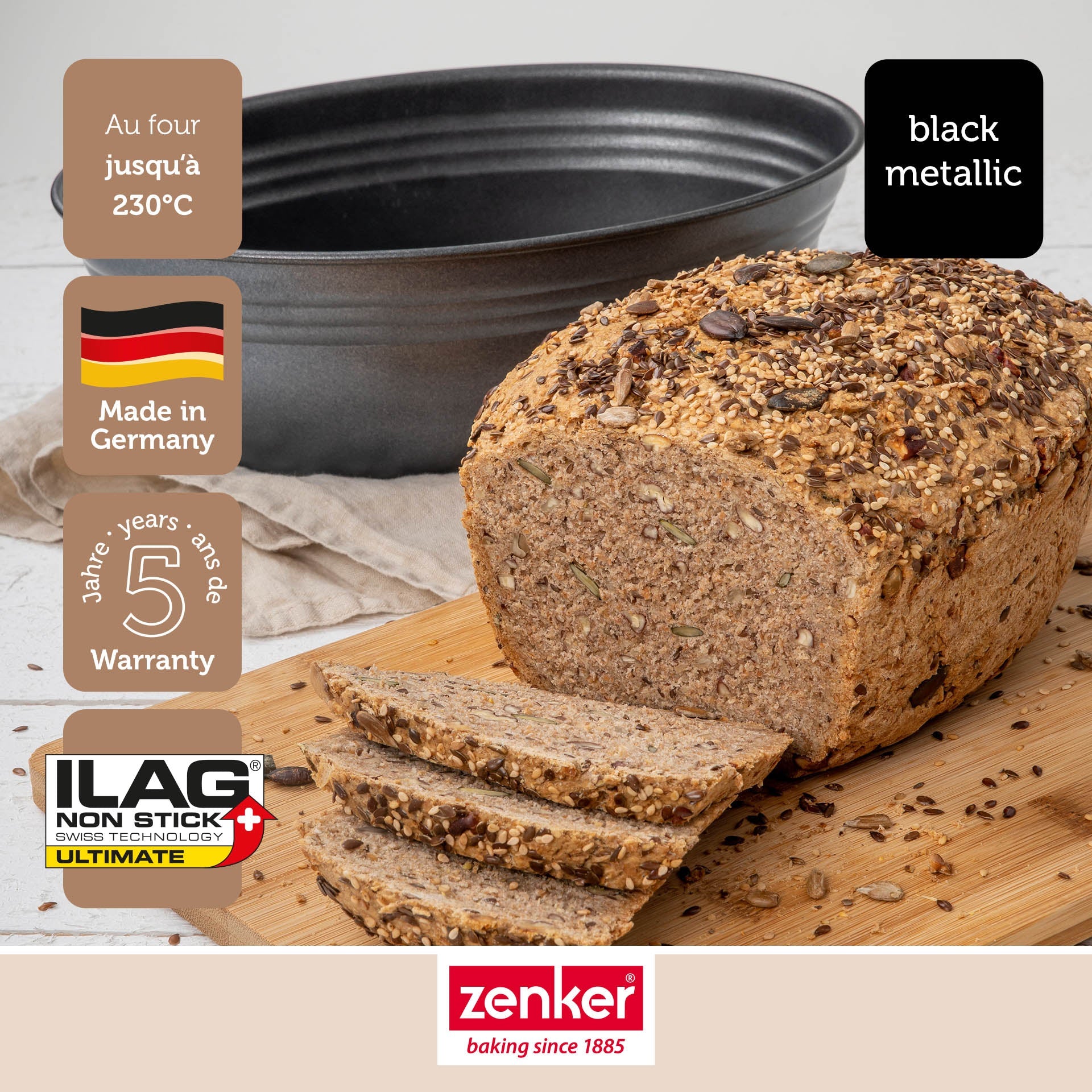 Zenker - Lot De 2 Moules À Gâteaux 26/26 Cm En Acier Black Metallic Black Mettallic Zenker Black Mettallic - Noir