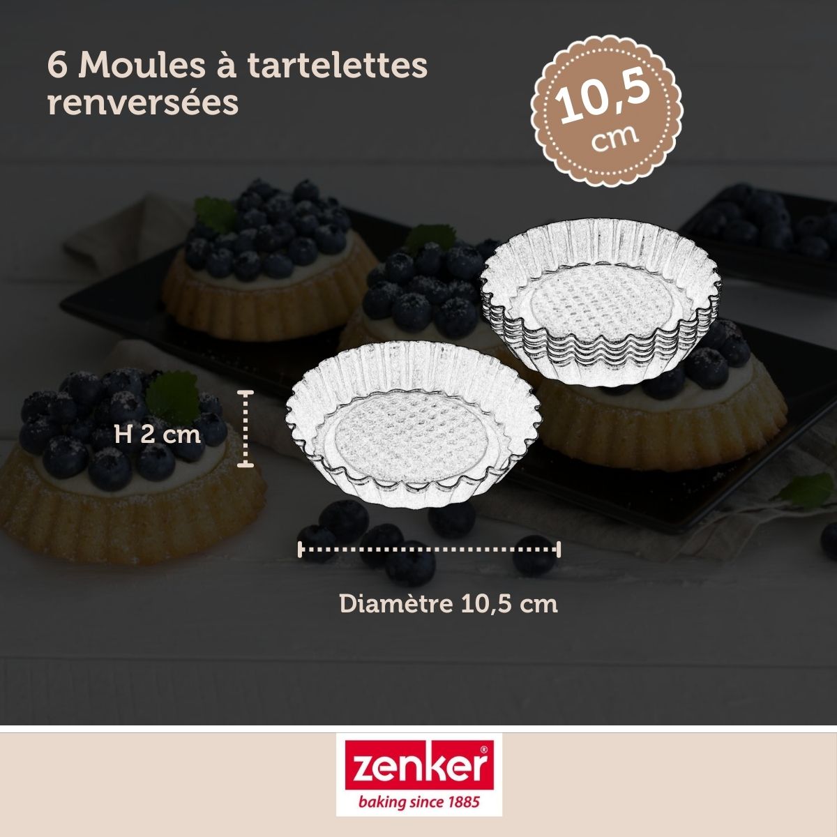 Zenker - Ensemble De 12 Moules À Tartelettes 10 Cm Zenker Black Metallic - Noir