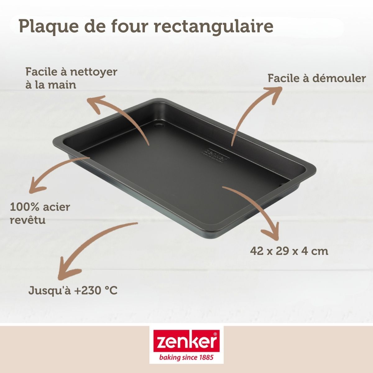 Zenker - Ensemble De 2 Plaques De Four Rectangulaire 42 X 29 Cm Zenker Black Metallic - Noir