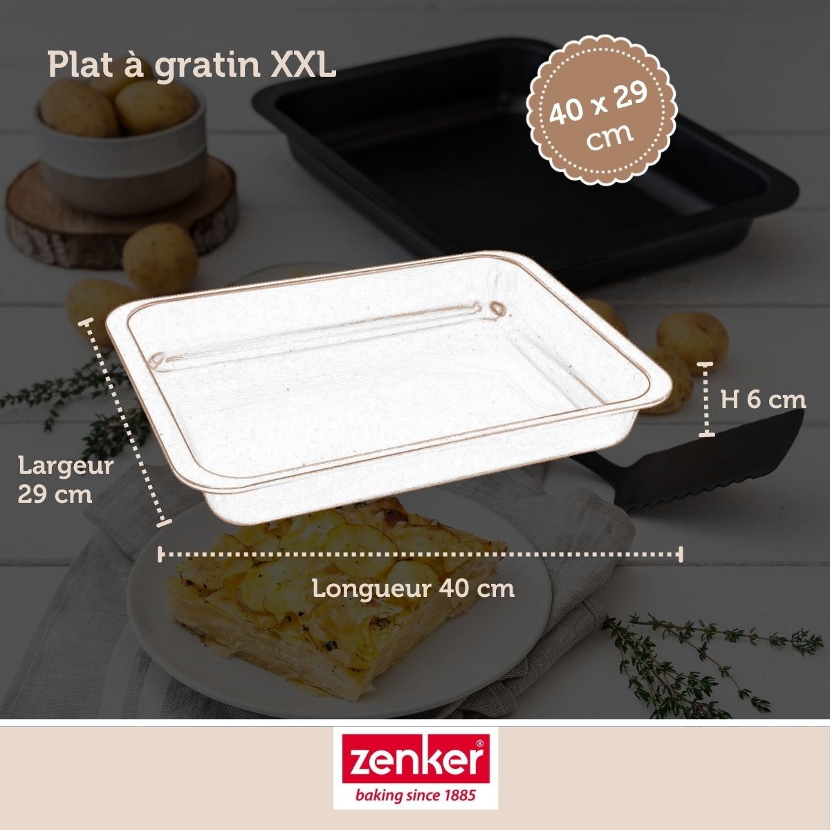 Zenker - Ensemble De 2 Plats À Four Xxl 40 X 29 X 6 Cm Zenker Special Cooking - Noir