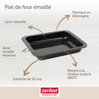 Zenker - Lot De 2 Plats Four 33/33 Cm En Acier Émaillé Avec 2 Ustensiles Zenker Special Cooking - Noir