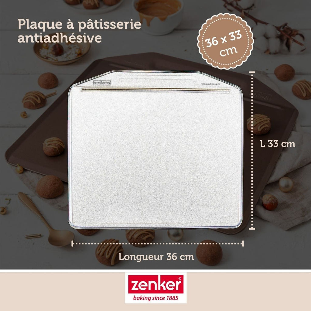 Zenker - Ensemble De 2 Plaques À Pâtisserie Sans Rebords 36 X 33 Cm Zenker Mojave Gold - Or