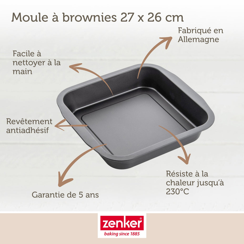 Zenker - Ensemble De 2 Moules À Brownie 27 X 26 Cm Zenker Special Creative - Noir