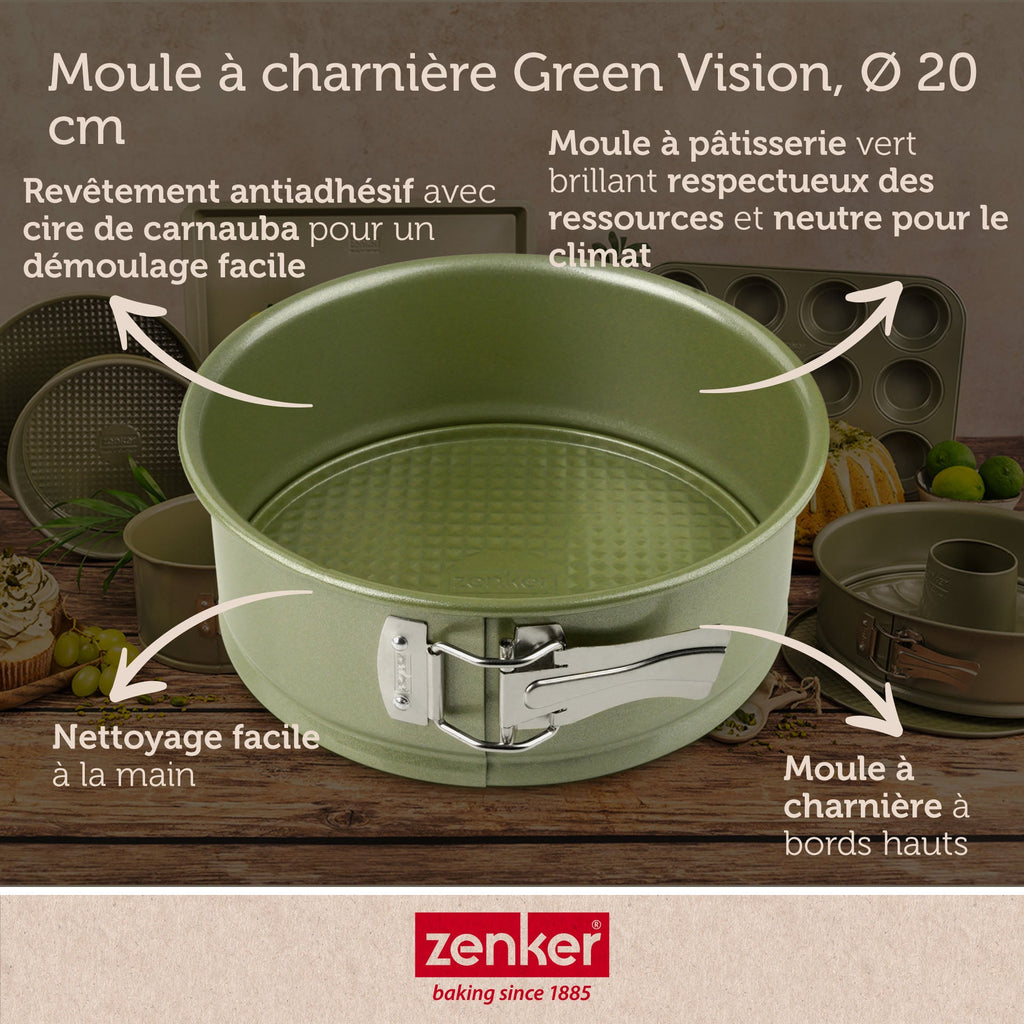 Zenker - Ensemble De 2 Moules À Manqué À Charnière 20 Cm Zenker Green Vision - Vert