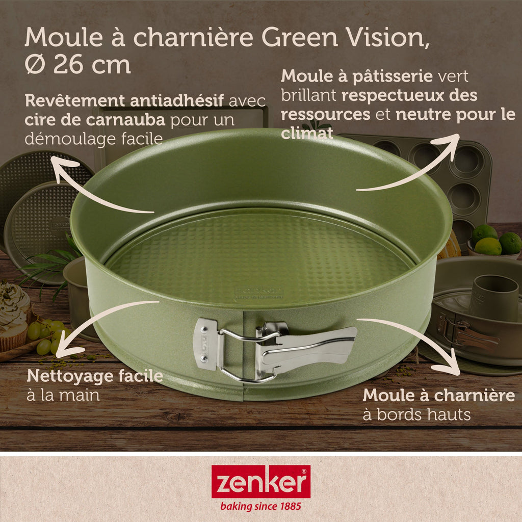 Zenker - Lot De 2 Moules À Gâteaux 26/26 Cm En Acier Zenker Green Vision - Vert