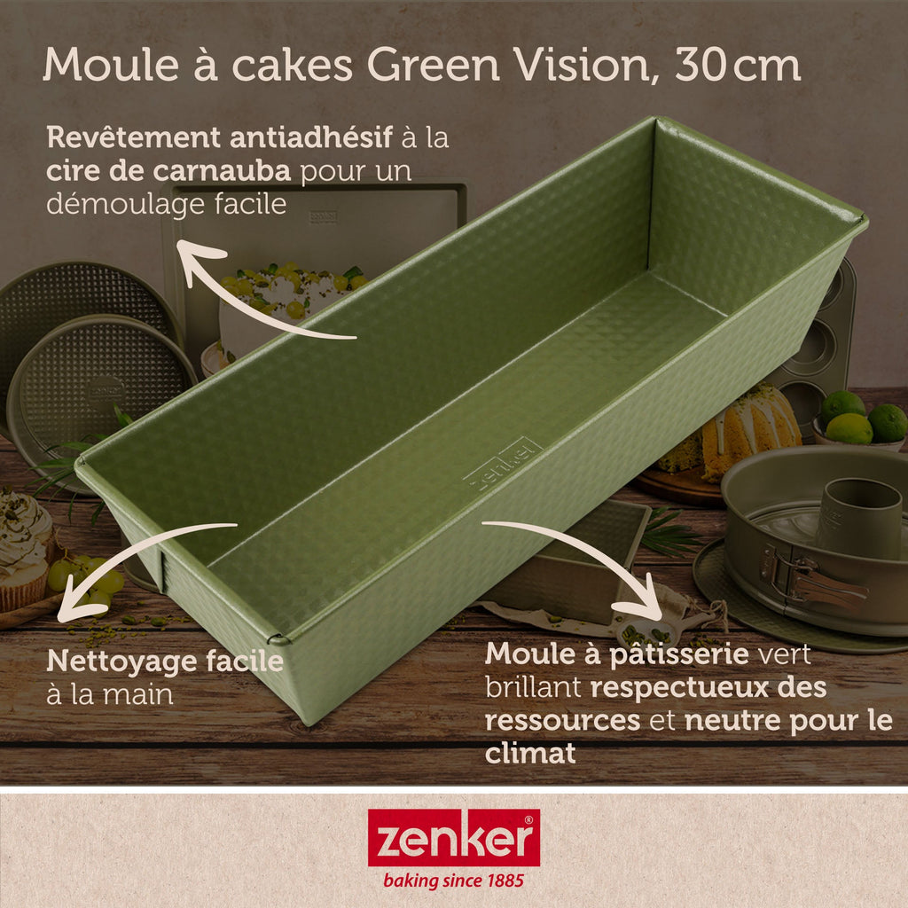 Zenker - Lot De 2 Moules À Gâteaux 30/30 Cm En Acier Zenker Green Vision - Vert
