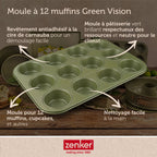 Zenker - Lot De 2 Moules À Gâteaux 38,5/26,5 Cm En Acier Zenker Green Vision - Vert