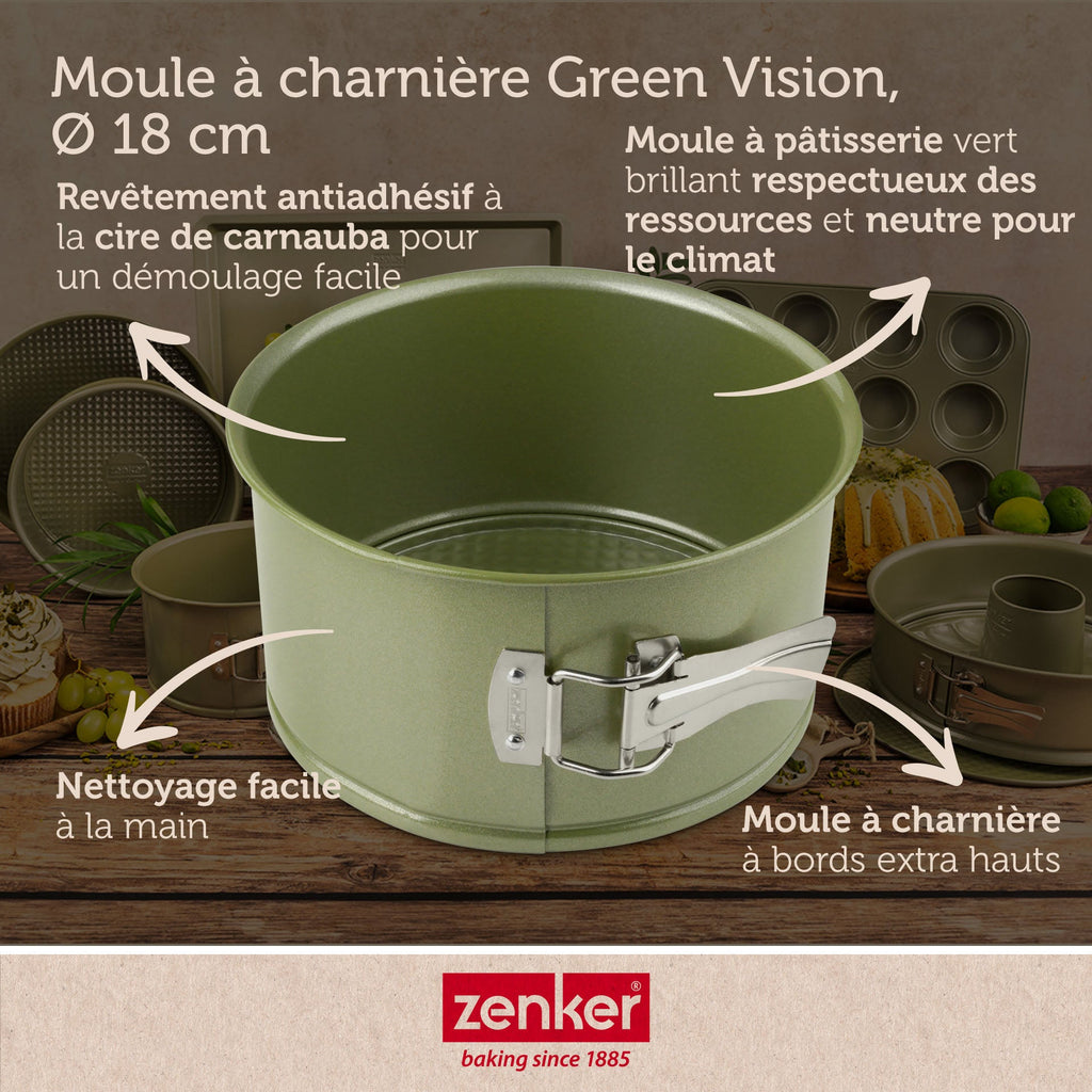 Zenker - Lot De 2 Moules À Gâteaux 18/18 Cm En Acier Zenker Green Vision - Vert