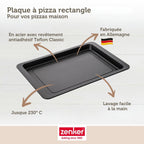 Zenker - Lot De 2 Plaques À Pizza Rectangulaires 42/29/2,5 Cm En Acier Spécial Crountries Spécial Crountries Zenker Spécial Crountries - Noir