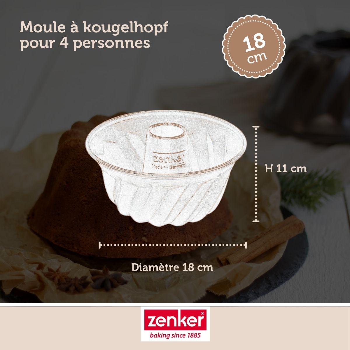 Zenker - Lot De 2 Moules À Kouglof 18/18 Cm En Acier Spécial Mini Spécial Mini Zenker Spécial Mini - Noir