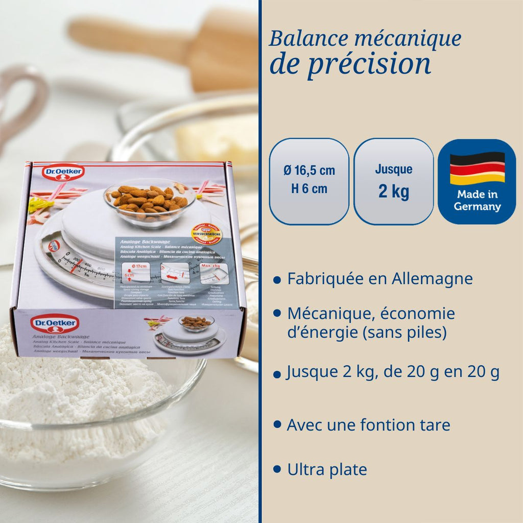 Dr Oetker - Balance De Cuisine Sans Pile 2 Kg Dr. Oetker Baker Edition - Blanc