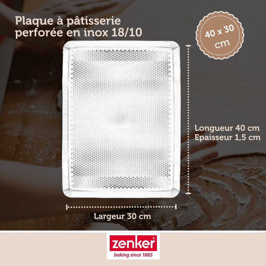 Zenker - Plaque À Pâtisserie Perforée 40 X 30 Cm En Acier Inoxydable Zenker Special Cooking - Aluminium