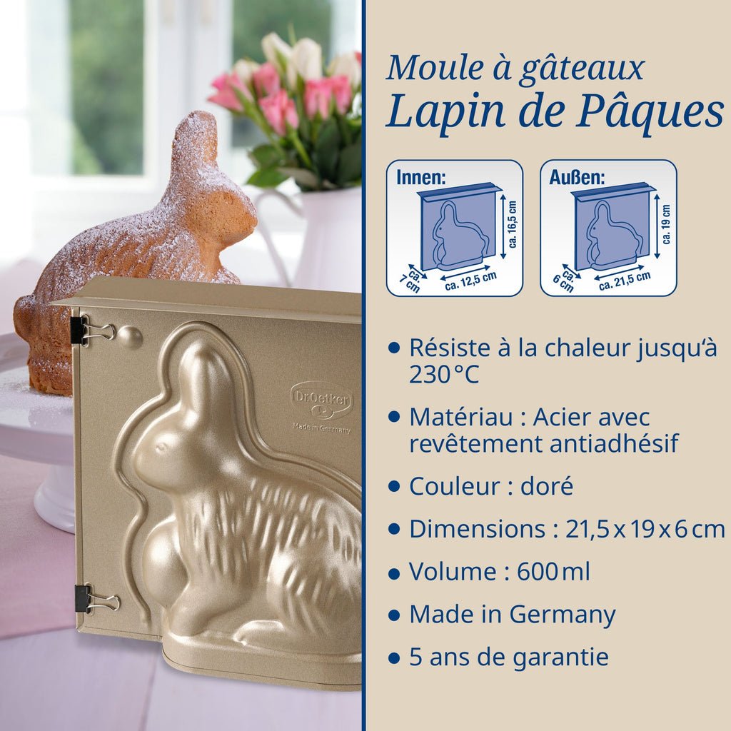 Dr Oetker - Moule À Gâteaux 3D En Forme De Lapin De Pâques 600 Ml Dr.Oetker - Or