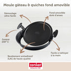 Zenker - Moule À Gâteau Et Quiches Rond De 28 Cm Avec Fond Amovible Zenker Black Metallic - Noir