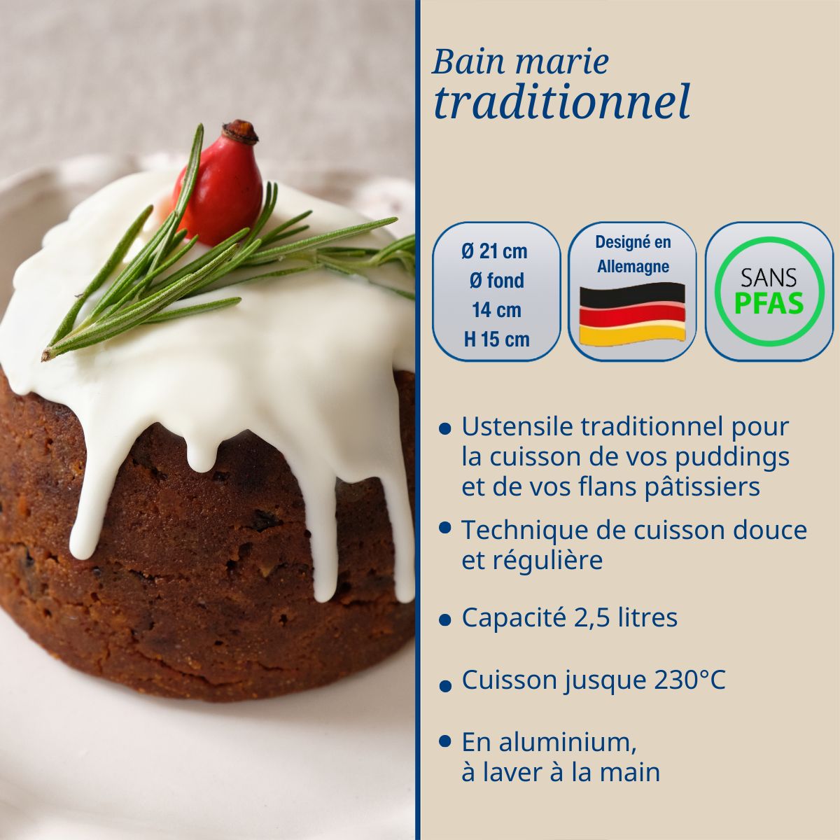 Dr Oetker - Moule À Bain Marie 21 X 14 X 15 Cm Dr. Oetker Classics - Gris