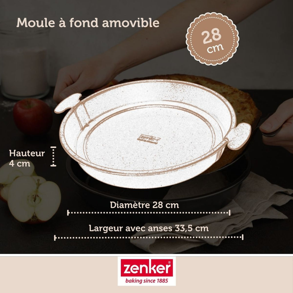 Zenker - Moule À Gâteau Et Quiches Rond De 28 Cm Avec Fond Amovible Zenker Black Metallic - Noir