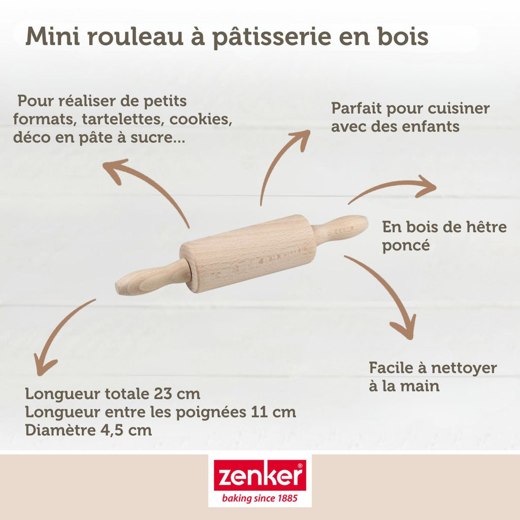 Zenker - Tampon Alphabet Pour Biscuit Zenker Et Mini Rouleau À Pâtisserie - Gris|Bois