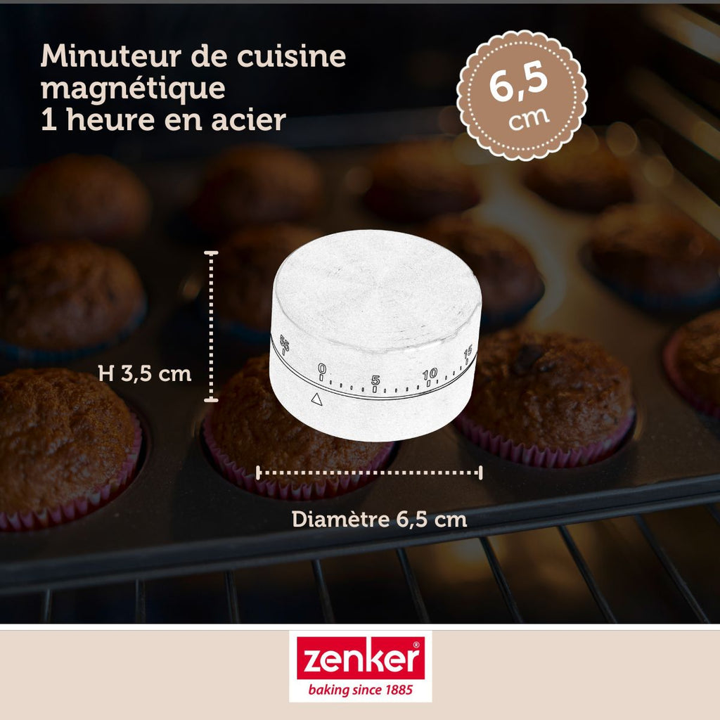 Zenker - Minuteur De Cuisine Magnétique 1H En Acier Zenker Smart Pastry - Gris