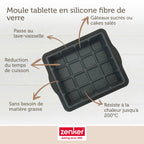 Zenker - Moule À Gâteaux En Forme De Tablette De Chocolat 22 X 24 Cm Zenker Silicone Fibre De Verre - Noir