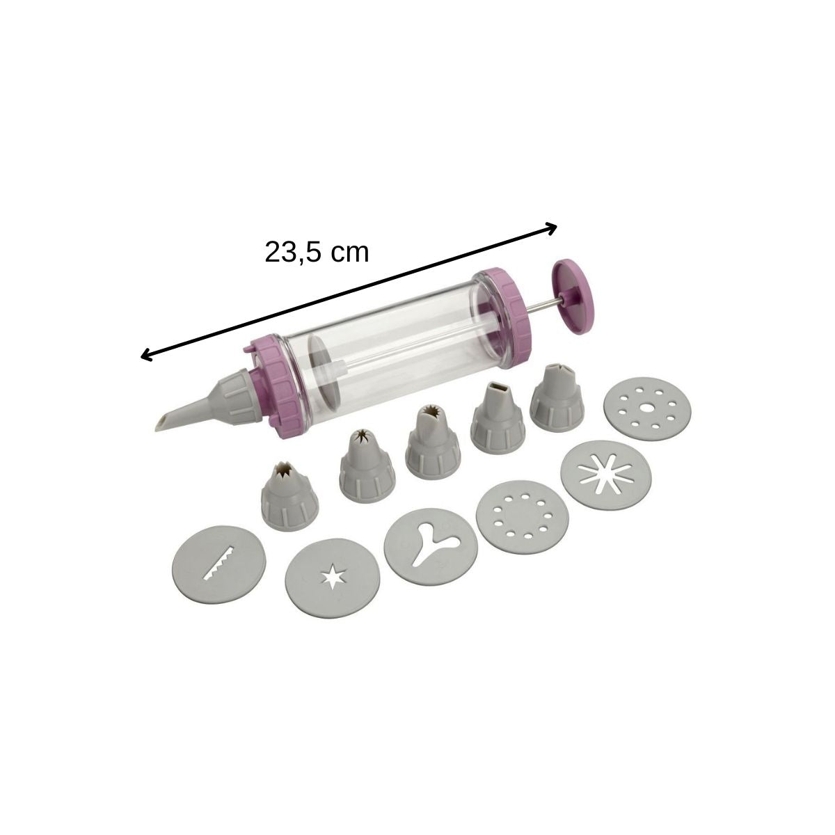 Zenker - Seringue De Pâtisserie Et 6 Embouts Et 6 Disques À Motifs Zenker Sweet Sensation - Gris
