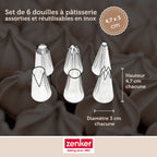Zenker - Lot De 6 Douilles À Pâtisserie En Inox Grand Modèle Zenker Smart Pastry - Gris