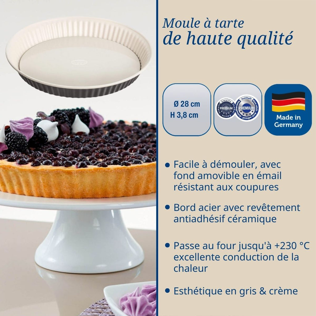Dr Oetker - Moule À Tarte Quiche 28 Cm En Email Dr. Oetker Exclusive - Blanc|Noir