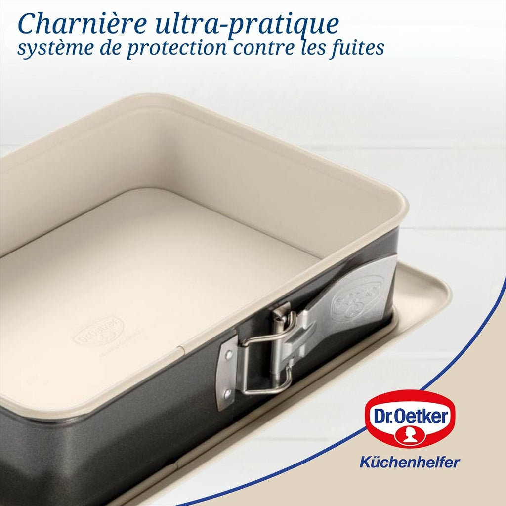 Dr Oetker - Moule À Gâteau Céramique Et Plat Four Dr Oetker Back Trend - Blanc