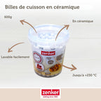 Zenker - Billes De Cuisson Pour Pâte Sablée, Pot De 600 Grammes Zenker Smart Pastry - Gris|Transparent