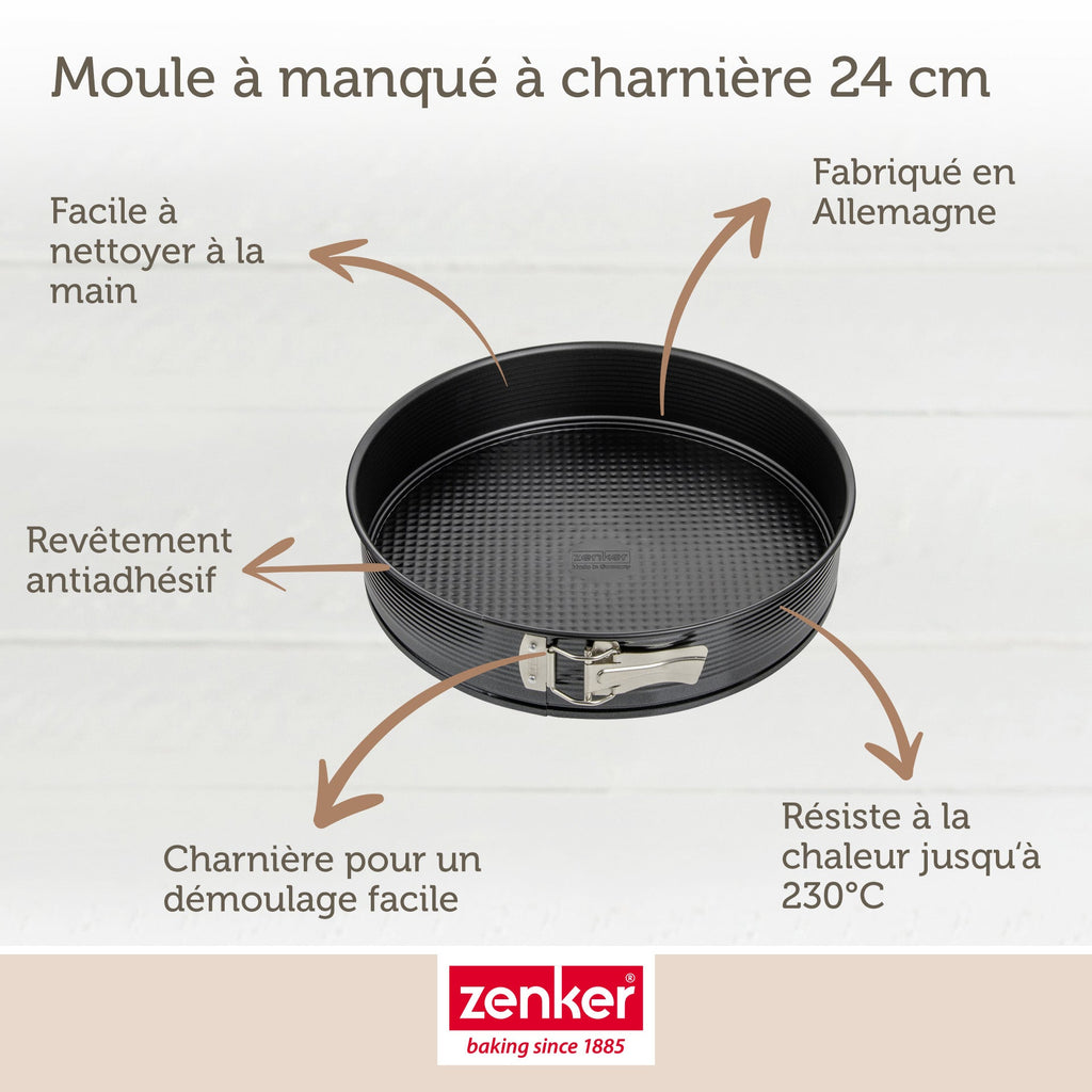Zenker - Moule À Manqué À Charnière 24 Cm Zenker Black Metallic - Noir