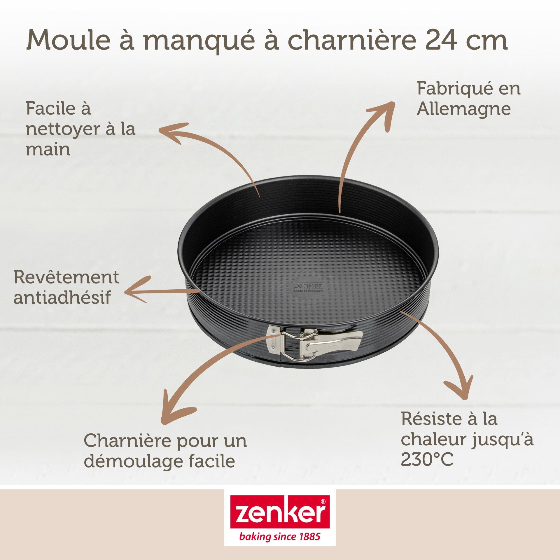 Zenker - Moule À Manqué À Charnière 24 Cm Zenker Black Metallic - Noir
