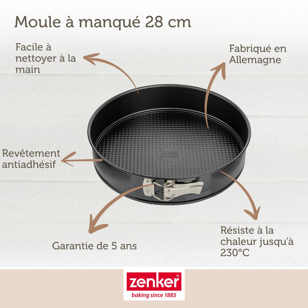 Zenker - Moule À Manqué À Charnière 28 Cm Zenker Black Metallic - Noir
