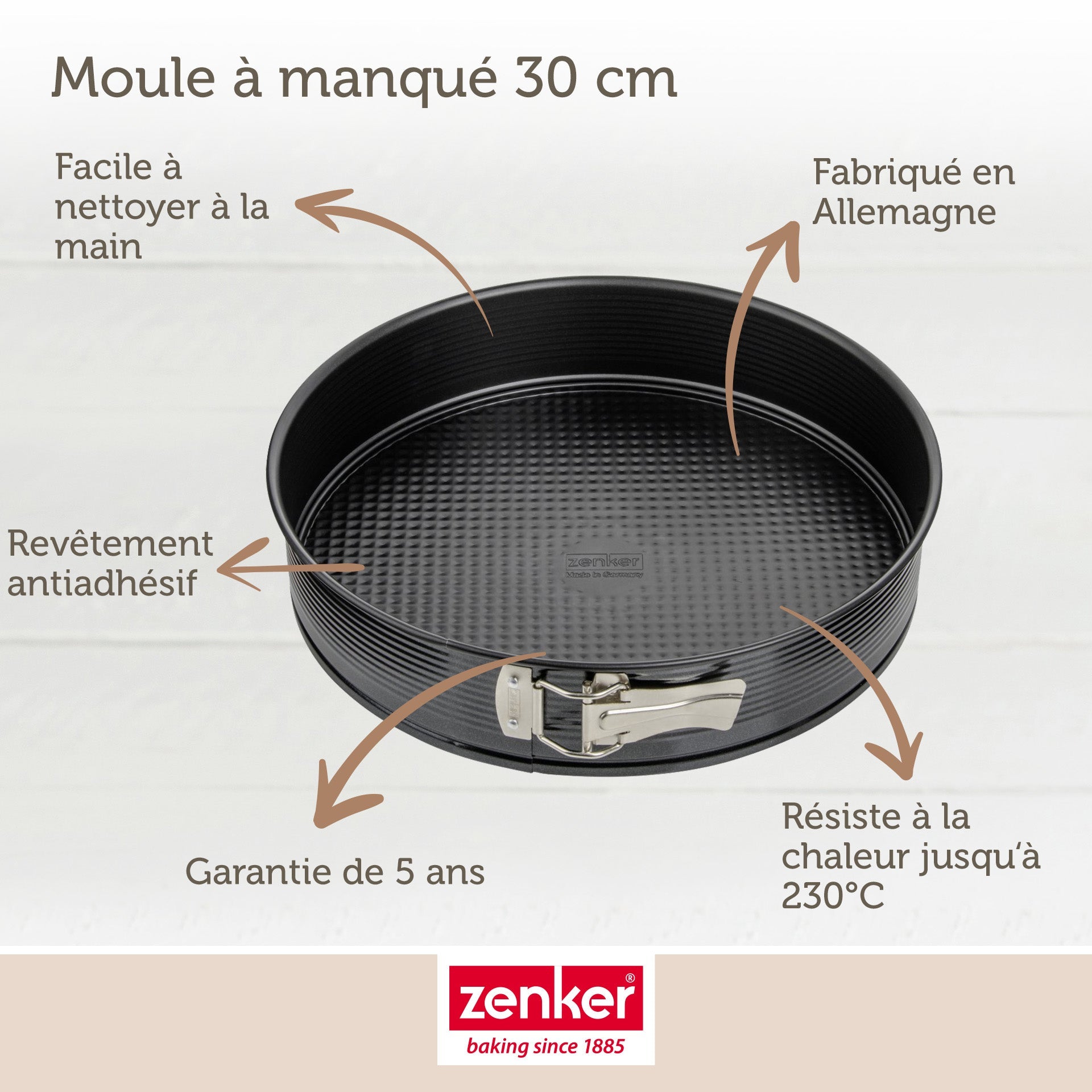 Zenker - Moule À Manqué À Charnière 30 Cm Zenker Black Metallic - Noir