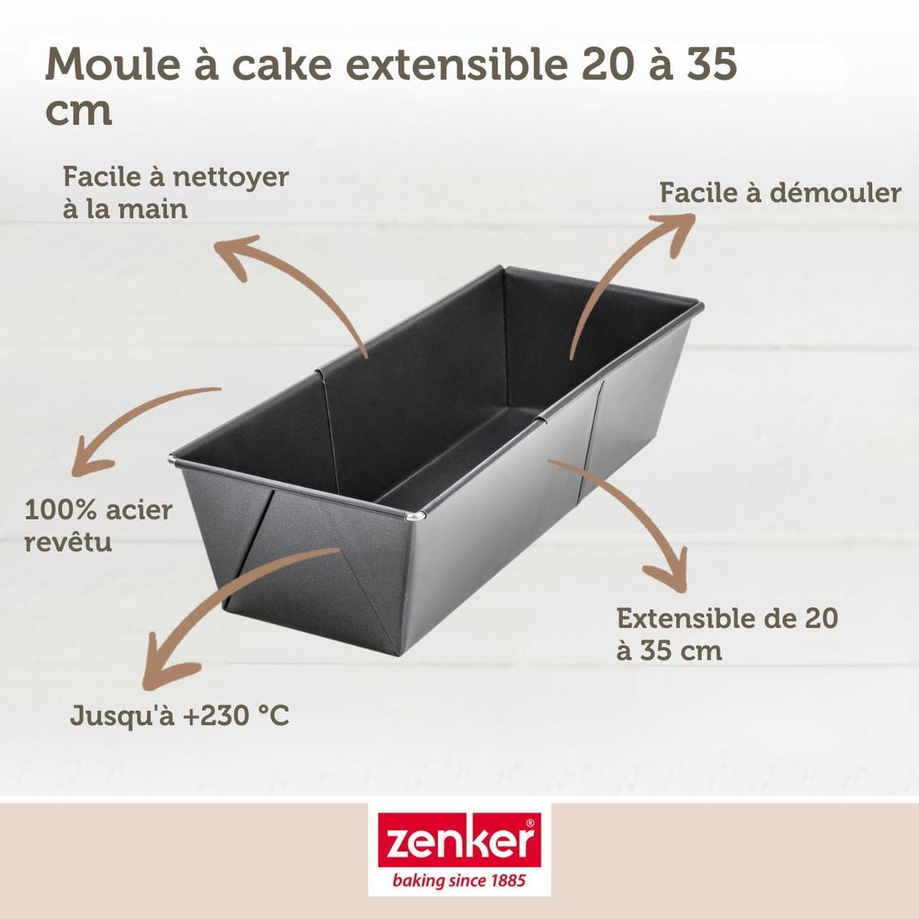 Zenker - Moule À Cake Extensible 20 À 35 Cm Zenker Black Metallic - Noir